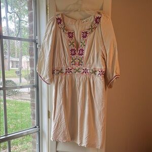 4/$25 SALE Floral Embroidered Puff Sleeve Dress